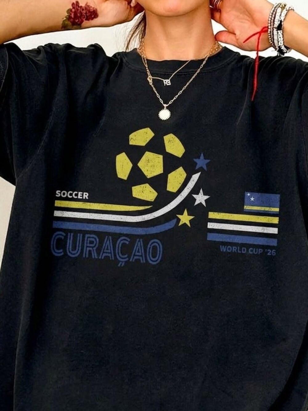 Vintage Curacao Soccer Tee, Retro Football Fan Graphic Shirt